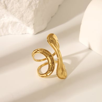 1 pezzo di anelli regolabili in acciaio inossidabile color oro h5 Immagine4