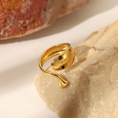 1 pezzo di anelli regolabili in acciaio inossidabile color oro h5 Immagine5