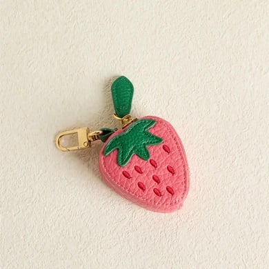 Lindo mini monedero con forma de fresa para decorar bolsos h5 Imagen3