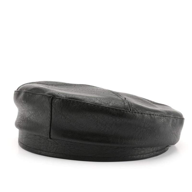 1 Piece Ins Style Solid Color PU Beret 