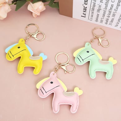 1 Piece Cute Horse PU Keychain h5 Picture2