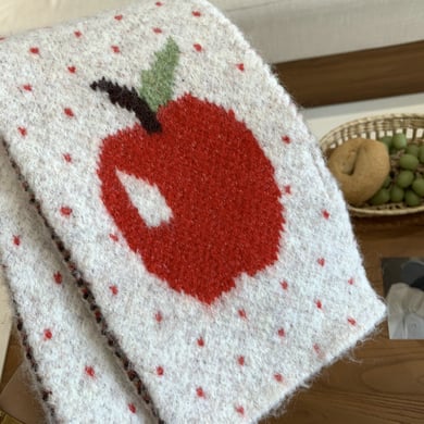 1 Piece Sweet Apple Polka Dots Rayon Winter Scarf h5 Picture4