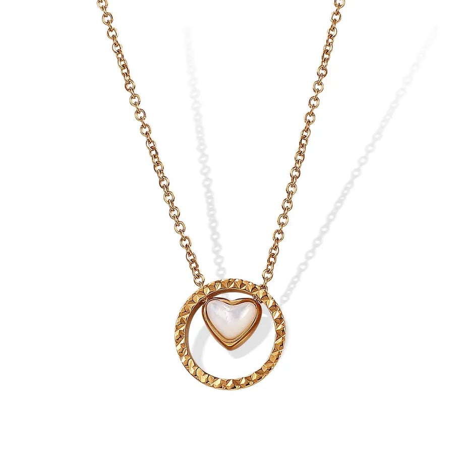 colliers avec pendentif en forme de cœur en acier inoxydable couleur or