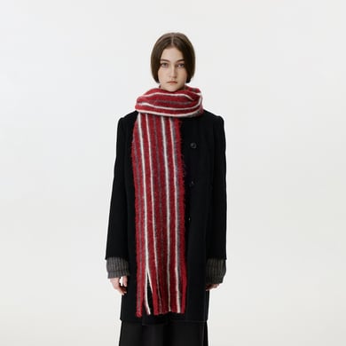 1 stuk wollen en polyester kwastjes kleurgeblokte gestreepte wintersjaal h5 Afbeelding3