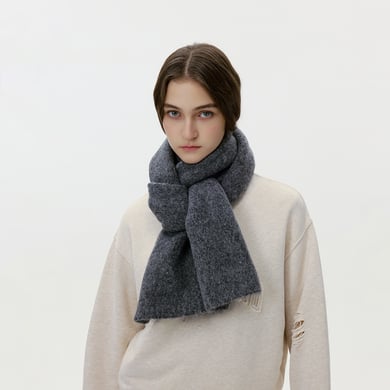 1 Piece Solid Color Rayon & Wool Winter Scarf h5 Picture3