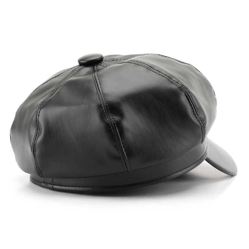 1 Piece Elegant Solid Color PU Beret Picture6