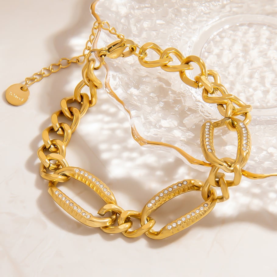 Armbanden van roestvrij staal met schelpvormige, goudkleurige ketting Afbeelding5