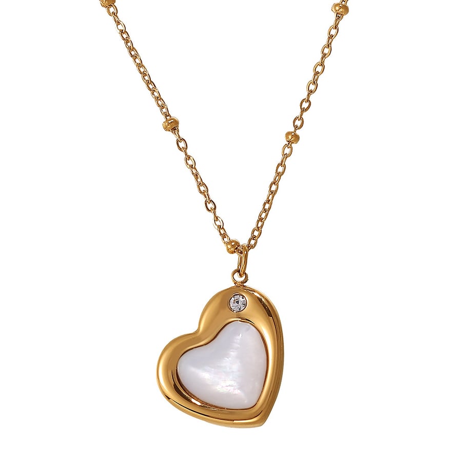 Collane con ciondolo a forma di cuore in acciaio inossidabile color oro