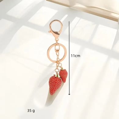1 Piece Strawberry Alloy Keychain h5 Picture2