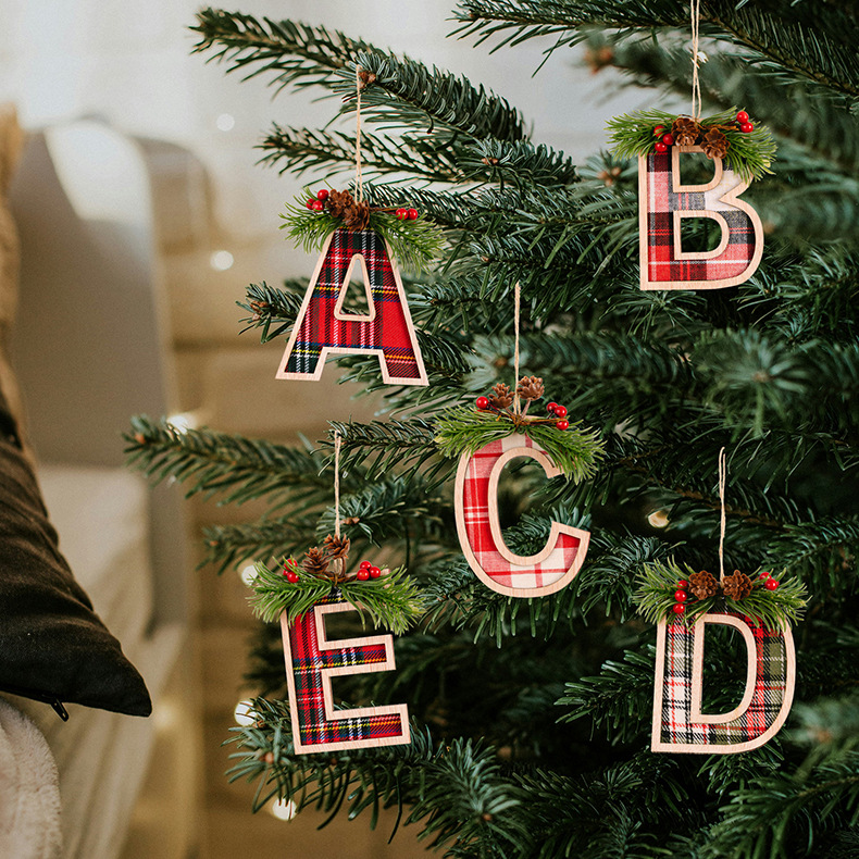 1 Stück DIY Weihnachtsbaum-Buchstabenanhänger Bild2