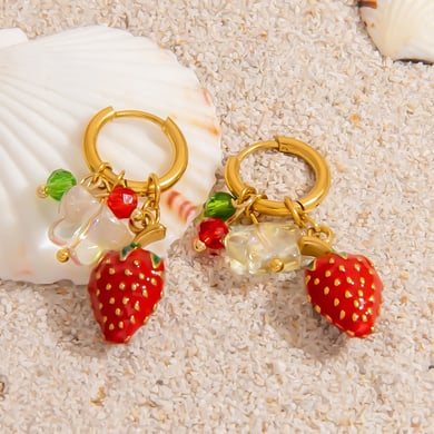1 paio di orecchini pendenti color oro in acciaio inossidabile Oceanic h5 Immagine5