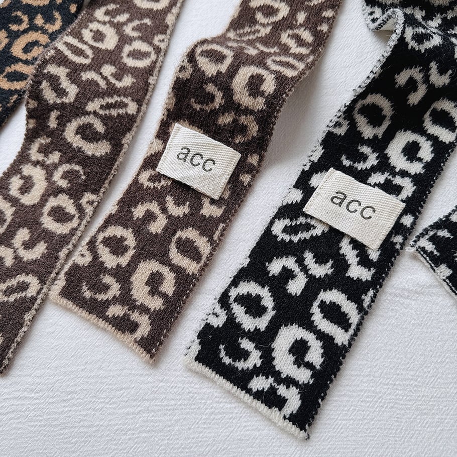1 Piece Retro Leopard Print Yarn Winter Scarf h5Picture3