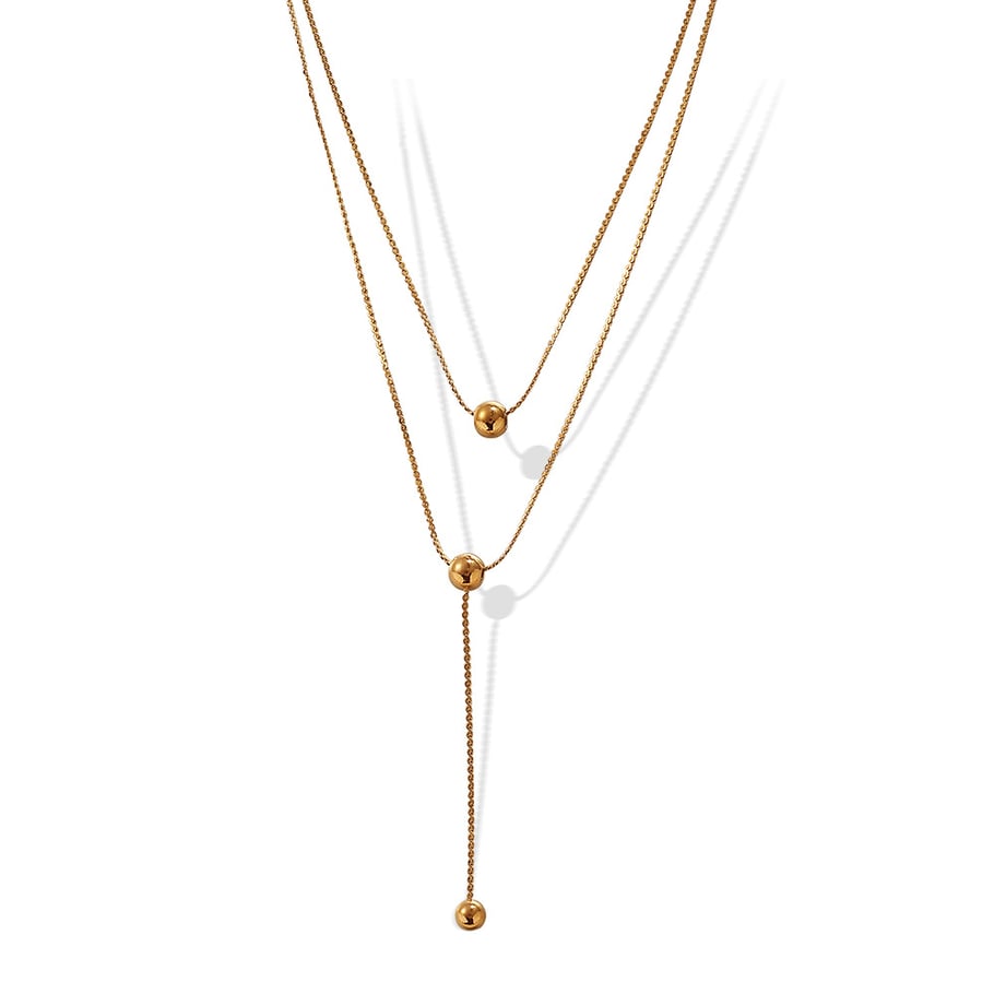 collares de cadena de acero inoxidable con cuentas de
