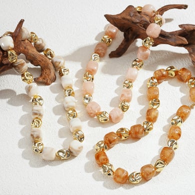 Collier de perles en acrylique dégradé de couleurs, 1 pièce h5 Image3
