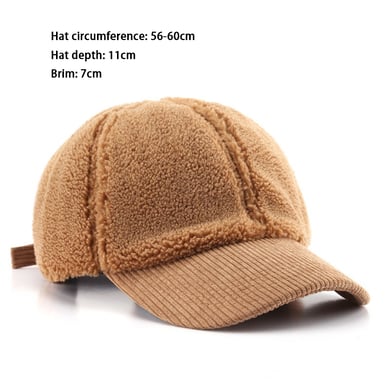 1 Piece Casual Solid Color Plush Baseball Cap h5 