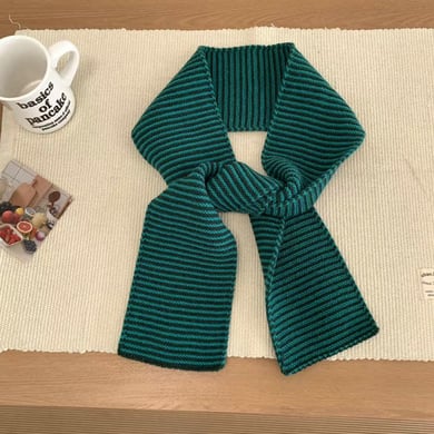 1 Piece Casual Stripe Yarn Winter Scarf h5 
