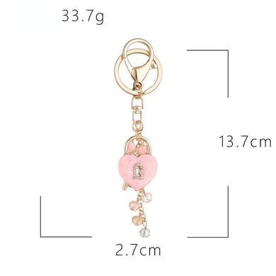 1 Piece Heart Clock Alloy Keychain h5 Picture2