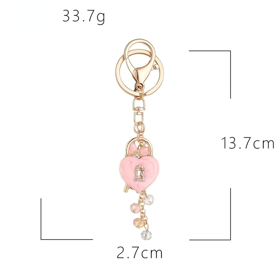 1 Piece Heart Clock Alloy Keychain Picture2