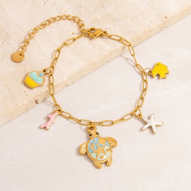 1 Piece Oceanic Stainless Steel Gold Color Charm Bracelet h5 Picture4