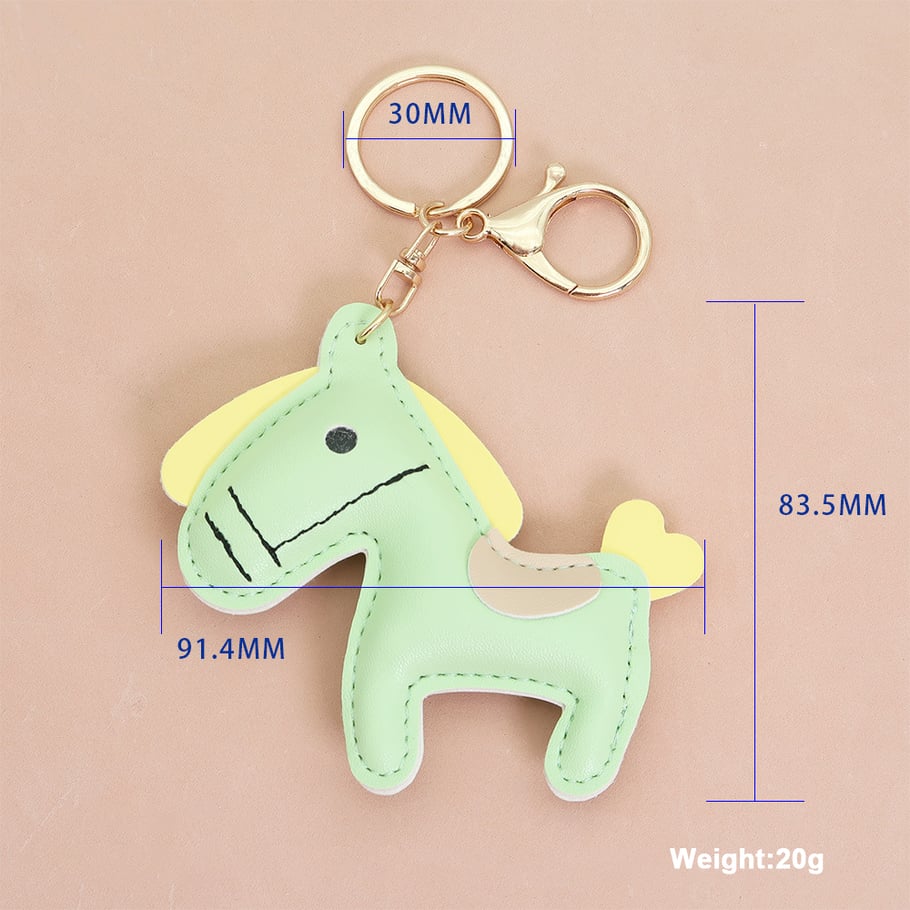 1 Piece Cute Horse PU Keychain Picture5
