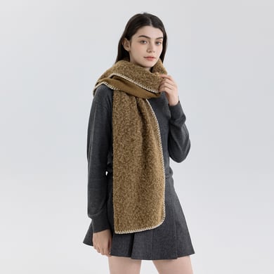 1 Piece Solid Color Solid Color Loop Yarn Scarf with Minimalist Hemming h5 Picture3