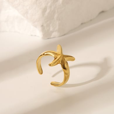 1 pezzo di anelli regolabili in acciaio inossidabile color oro h5 Immagine2