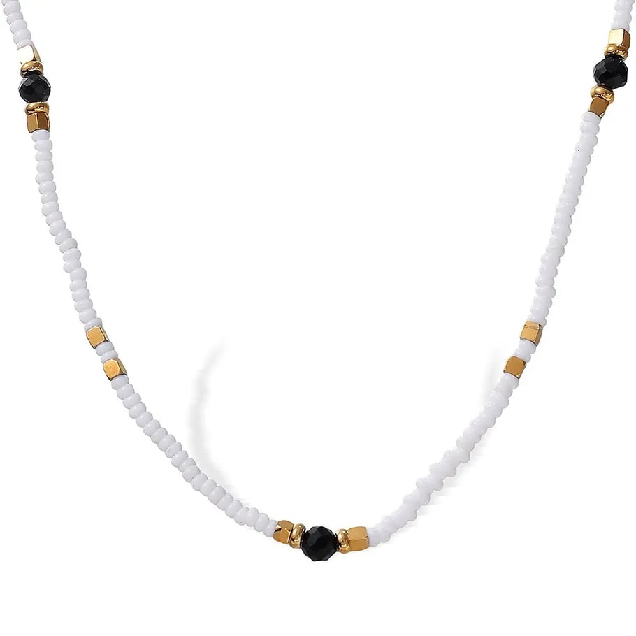 Collares de acero inoxidable con cuentas 