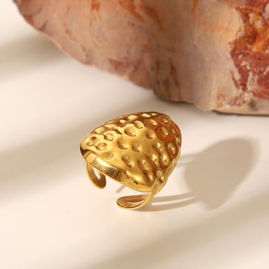 1 pezzo di anelli regolabili in acciaio inossidabile color oro h5 Immagine3