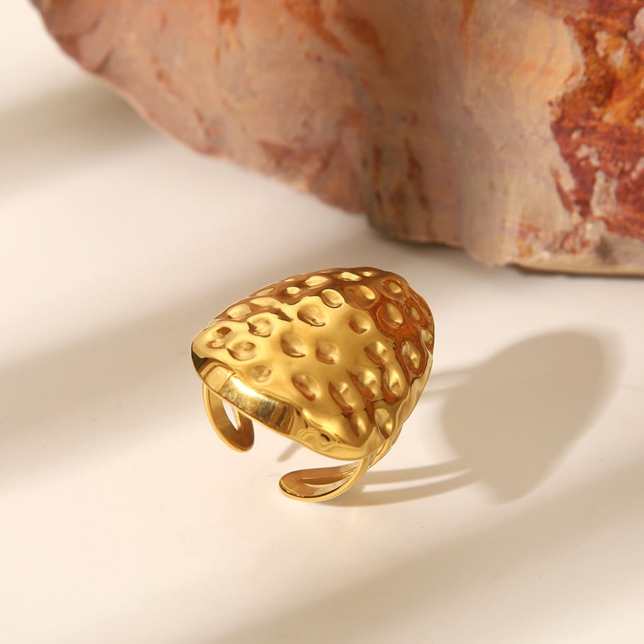 1 pezzo di anelli regolabili in acciaio inossidabile color oro Immagine3