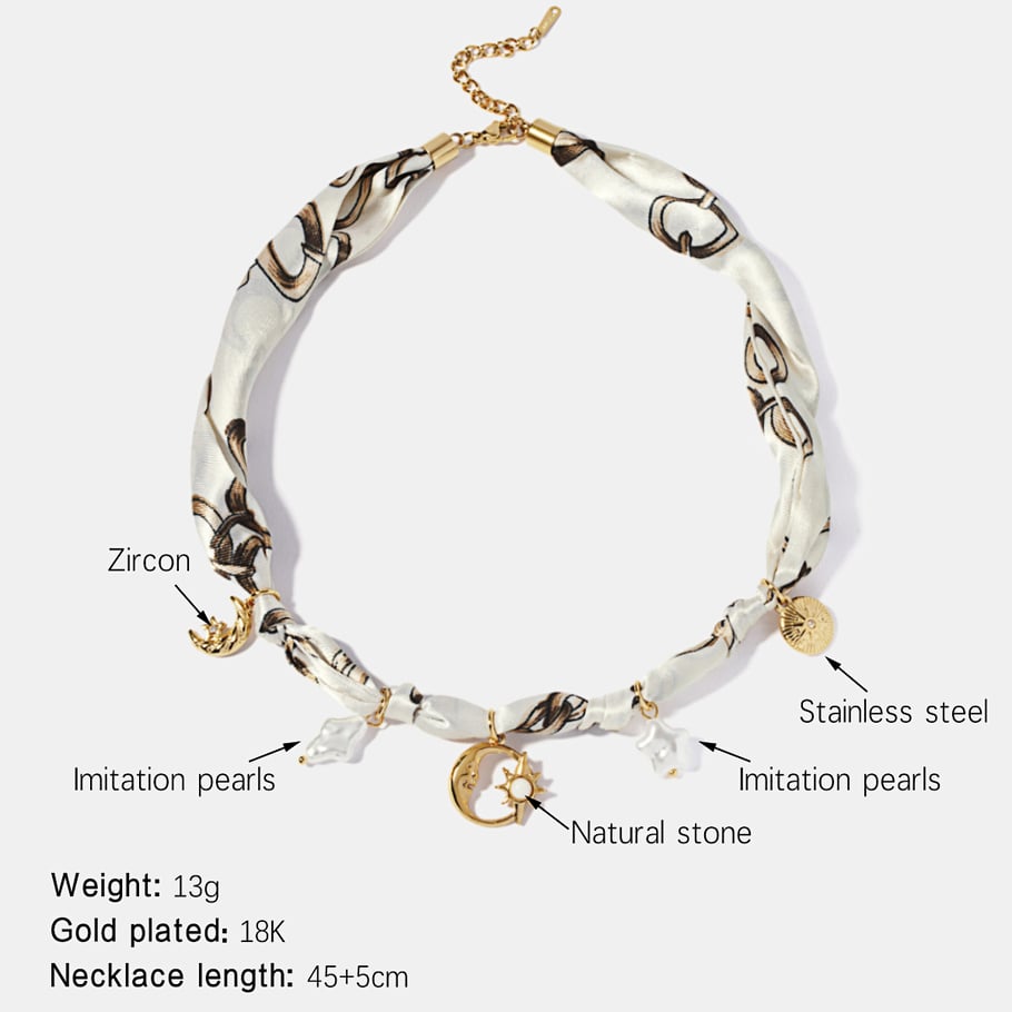 1 Piece Romantic Series Retro Moon Stainless Steel  Gold Color  Women's Pendant Necklaces 