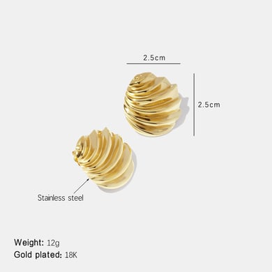 1 Pair Simple Threaded Round Solid Color Stainless Steel Women's Stud Earrings h5 