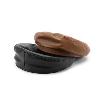 1 Piece Ins Style Solid Color PU Beret h5 Picture2