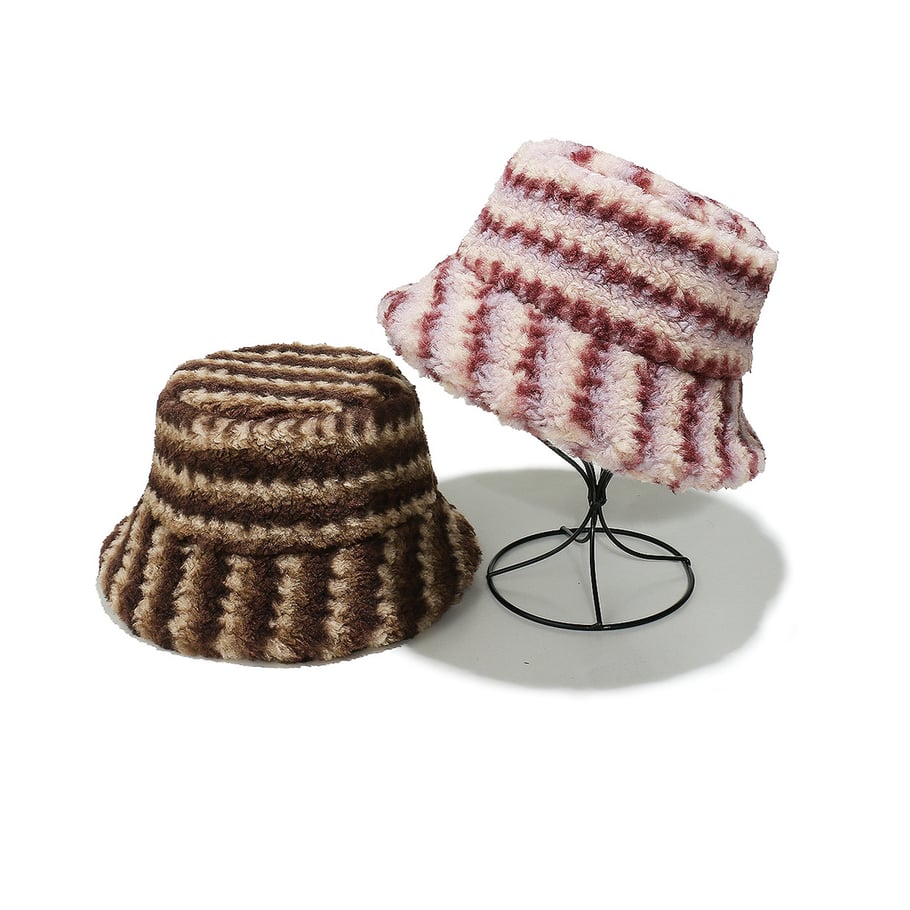 1 Piece Retro Strip Fisherman's Hat Picture2
