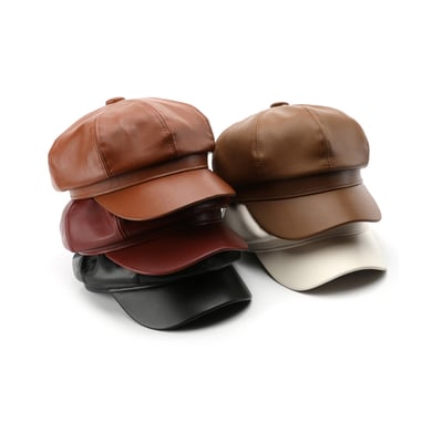 1 Piece Elegant Solid Color PU Beret h5 Picture2