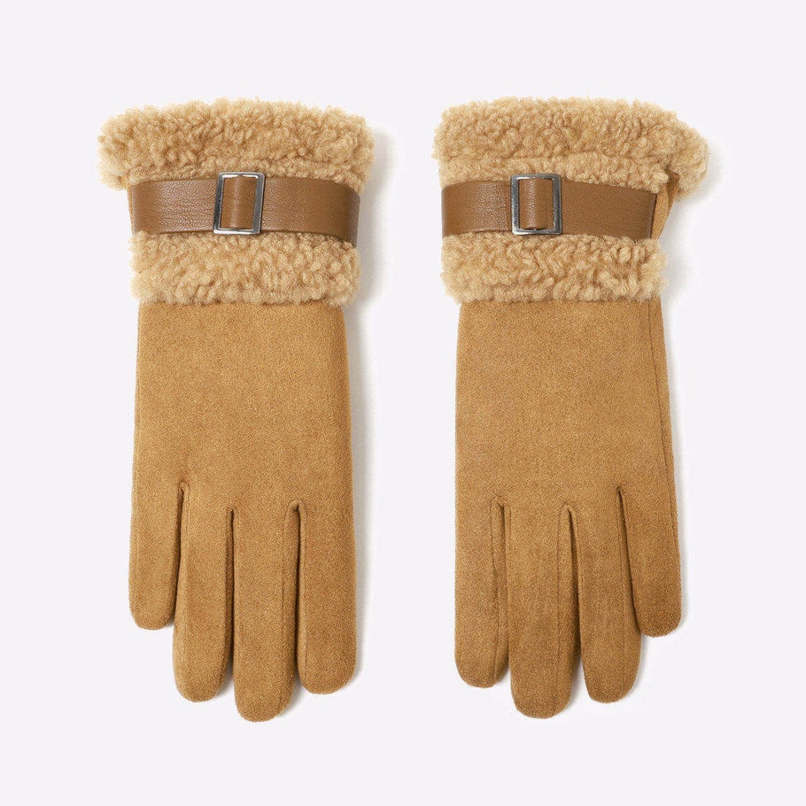1 Pair Elegant Thickened Suede Winter Gloves Picture3