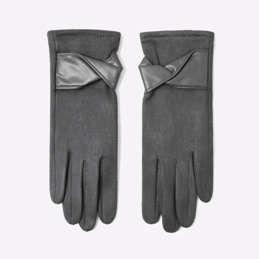1 Pair Elegant Suede & Leather Winter Gloves Picture4