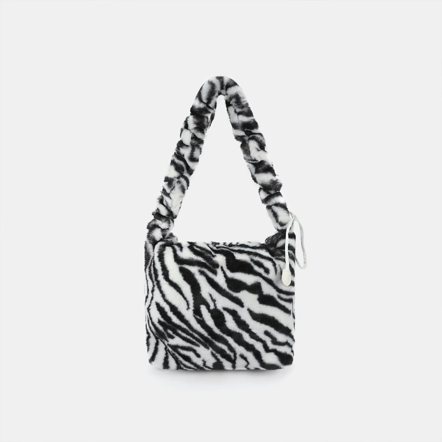 Borsa a tracolla da donna casual con stampa leopardata e pelliccia, 1 pezzo h5Immagine2