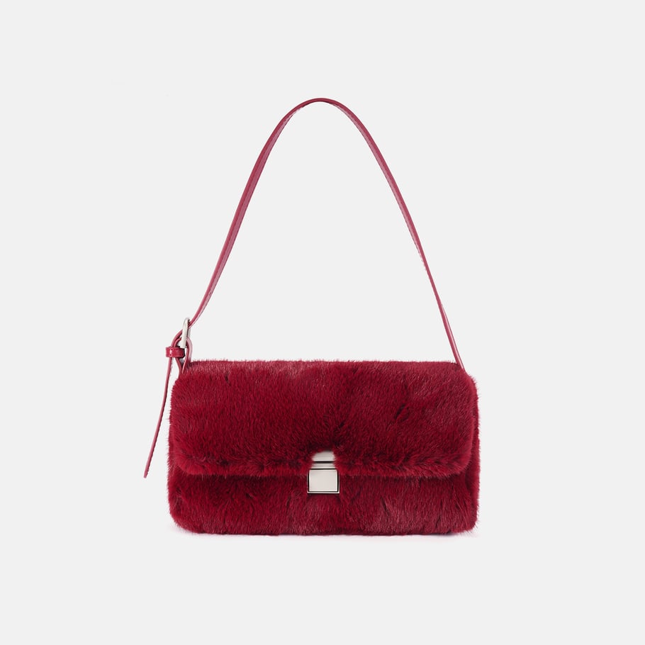 Borsa a tracolla da donna con fibbia quadrata elegante e pelosa, 1 pezzo h5Immagine3