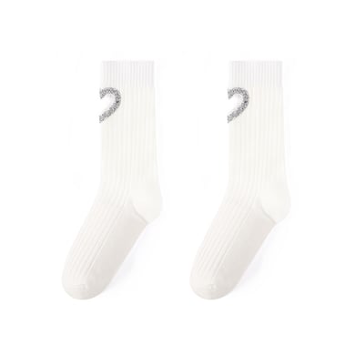Leichte, luxuriöse Damensocken aus reiner Baumwolle mit Strassbesatz und hohlem Herz h5 