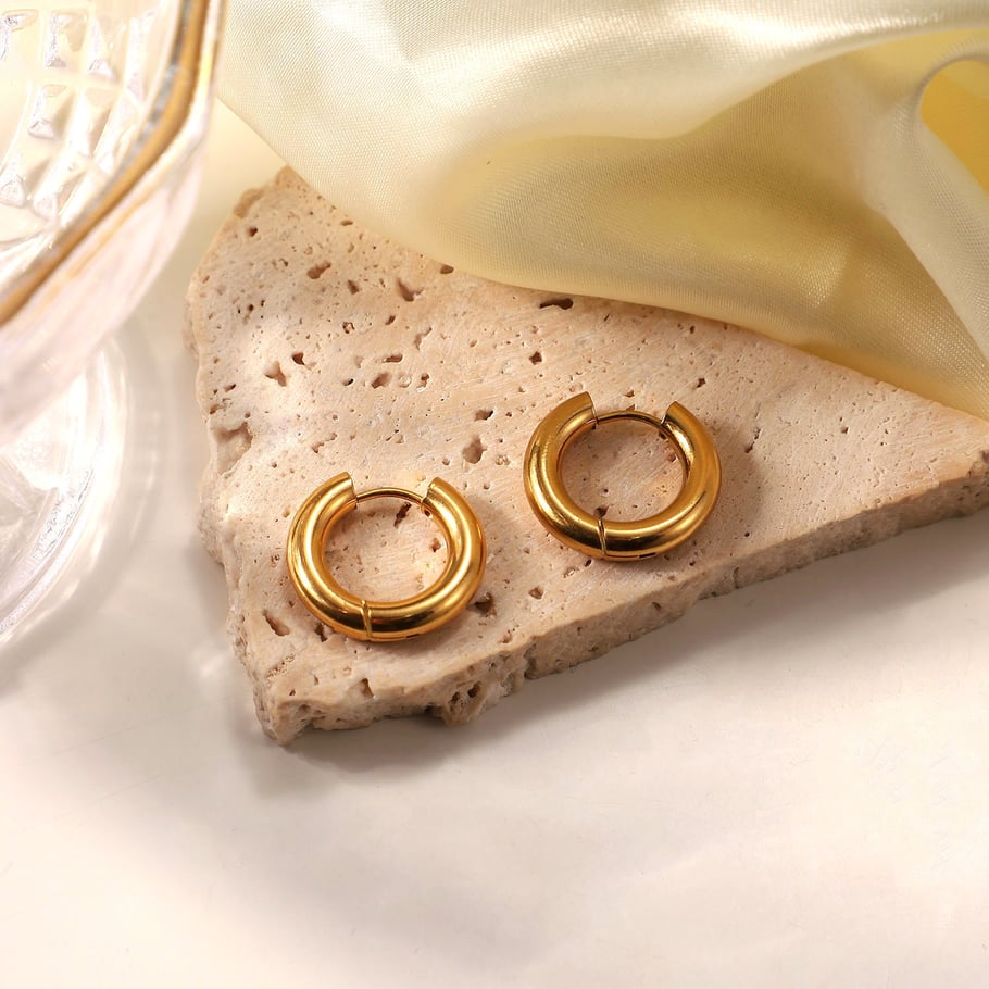 1 Pair Classic Stainless Steel Hoop Earrings h5Picture7