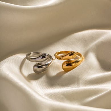 1 Piece Stainless Steel 18k Gold Plated Simple Style Geometric Women's Adjustable Rings h5 Picture4