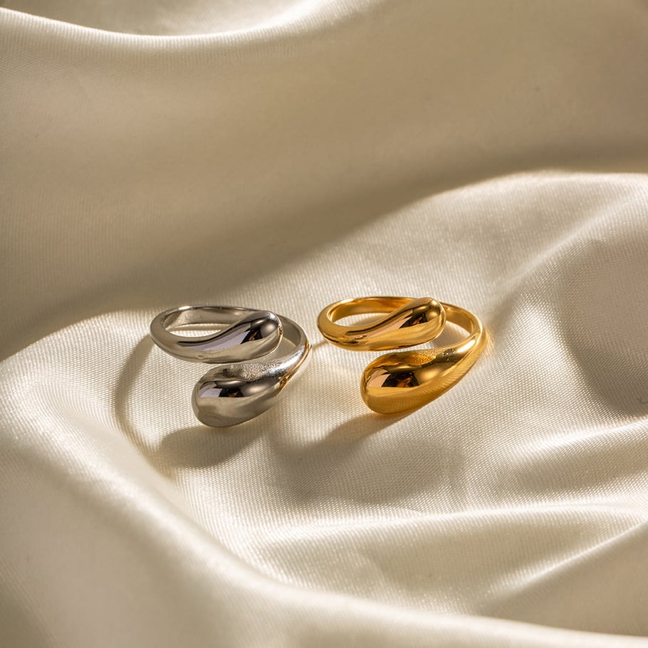 1 Piece Stainless Steel 18k Gold Plated Simple Style Geometric Women's Adjustable Rings Picture4