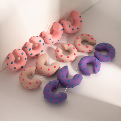 Europäische und amerikanische Ins-Stil grenzüberschreitende übertriebene Persönlichkeit Modetrend Gummifarbe Tropföl C-förmige Ohrringe Ohrringe Zubehör Großhandel Frauen h5 Bild8