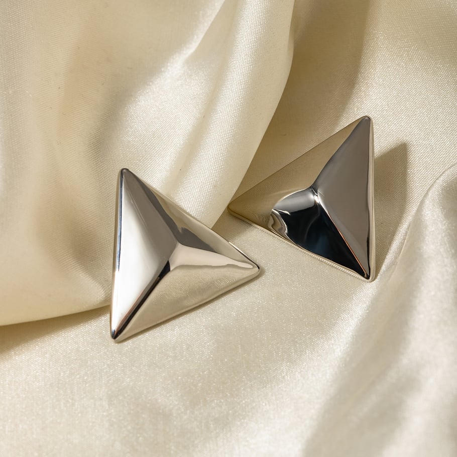 1 Pair Simple Series Punk Geometric Stainless Steel 18K Gold Plated Women Stud Earrings Picture6