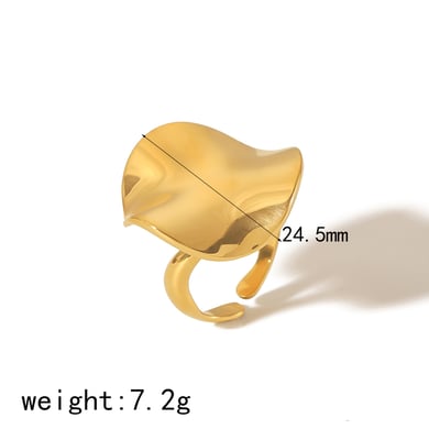 1 paire de bagues rondes ouvertes géométriques en acier inoxydable plaqué or , simples et élégantes, pour bijoux pour femmes à porter au quotidien h5 Image3