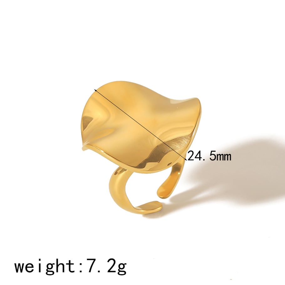 1 paire de bagues rondes ouvertes géométriques en acier inoxydable plaqué or , simples et élégantes, pour bijoux pour femmes à porter au quotidien Image3