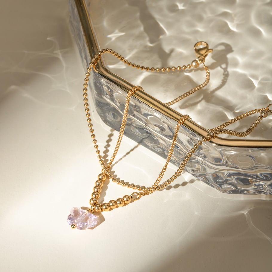 European and American cross-border ins style summer fashion temperament 16k gold stainless steel color oil drop butterfly anklet jewelry wholesale Picture5