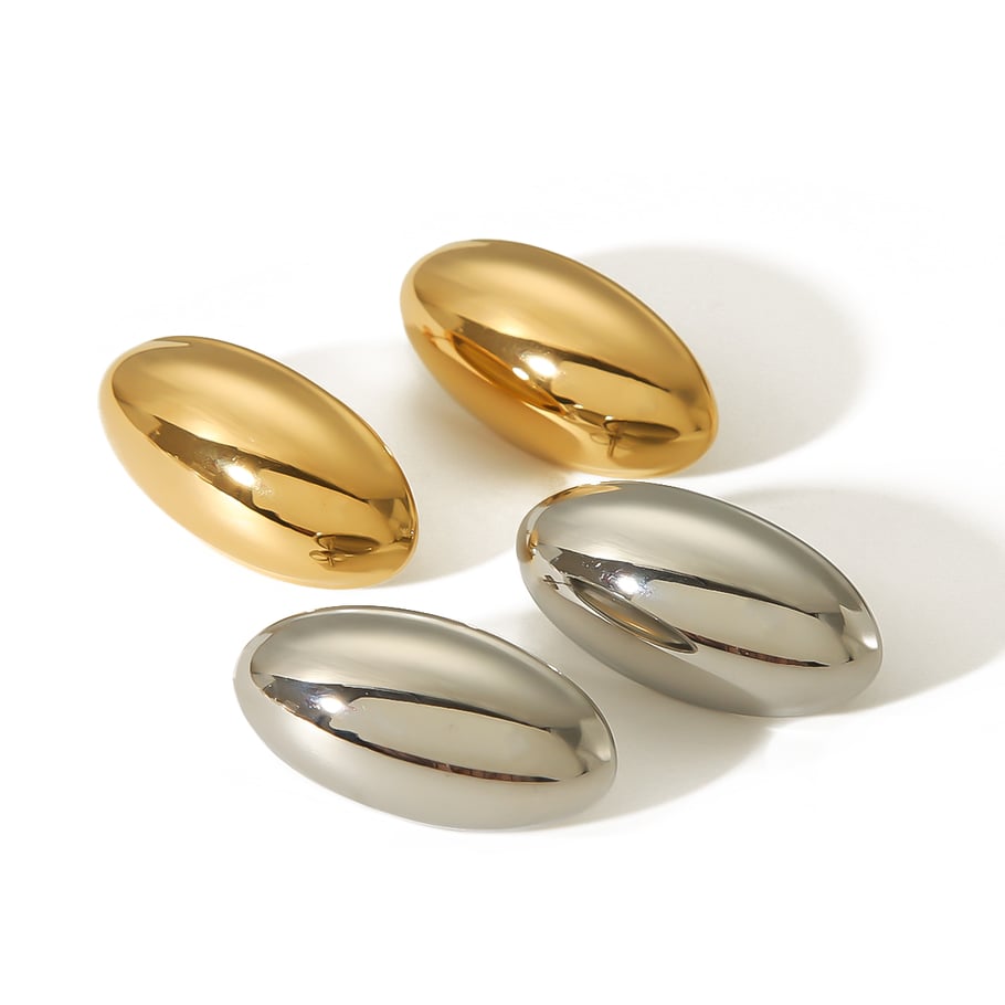 1 Paar kreative, klassische, glänzende, lange, ovale Ohrringe aus 18 Karat vergoldetem Edelstahl für Damenschmuck zum täglichen Tragen Bild5