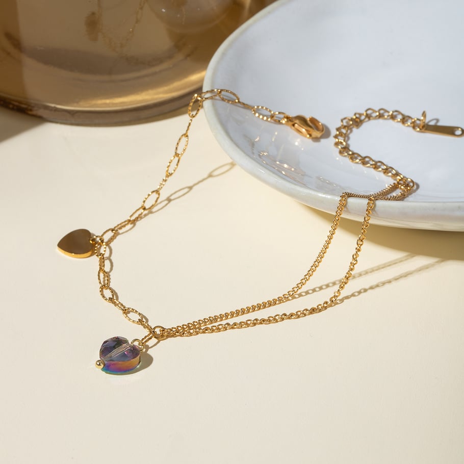 European and American cross-border ins style summer fashion temperament 16k gold stainless steel color oil drop butterfly anklet jewelry wholesale Picture4