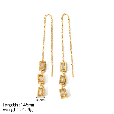 1 pair of stylish stainless steel cubic zirconia heart geometric earrings for women's daily jewelry h5 Picture7
